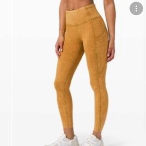 Lululemon | Fast & Free tights 25” raw hem iced dye spiced bronze 6